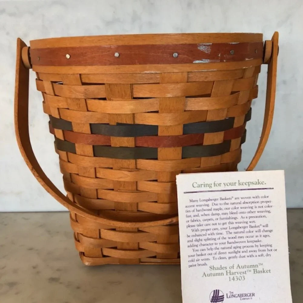 LONGABERGER Shades of Autumn Harvest Basket, Liner & Protector